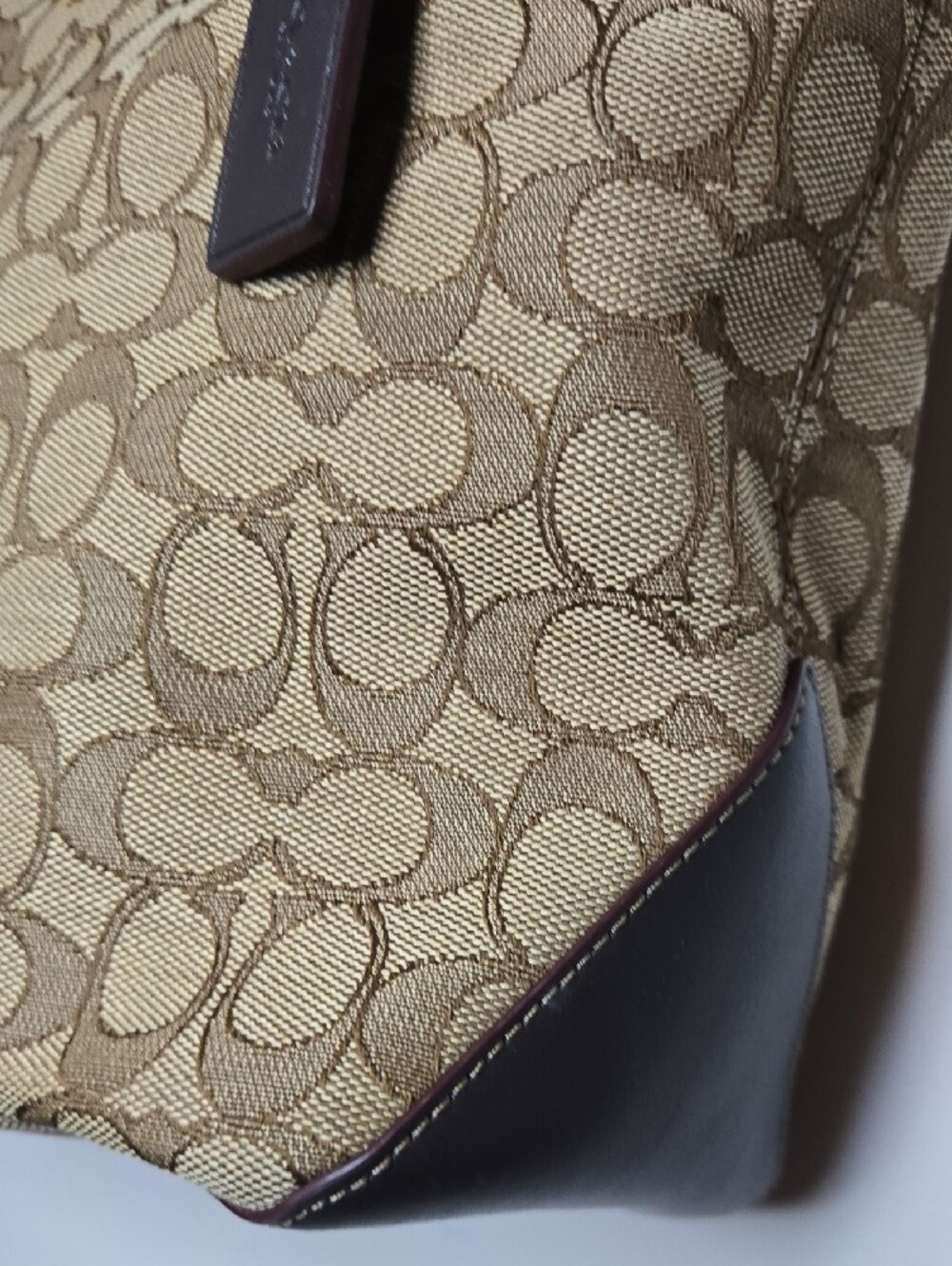 Coach Signature Canvas Tote in Tan and Dark Brown - Picture 7 of 12